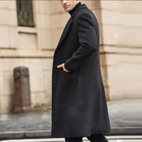 Men&#39;s Long Wool Coat for Autumn and Winter