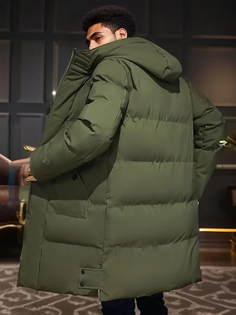 Men&#39;s Loose Fit Quilted Hooded Jacket