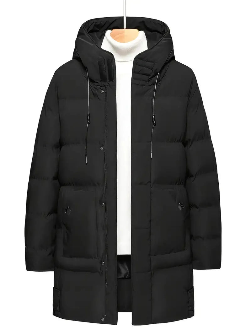 Men&#39;s Loose Fit Quilted Hooded Jacket