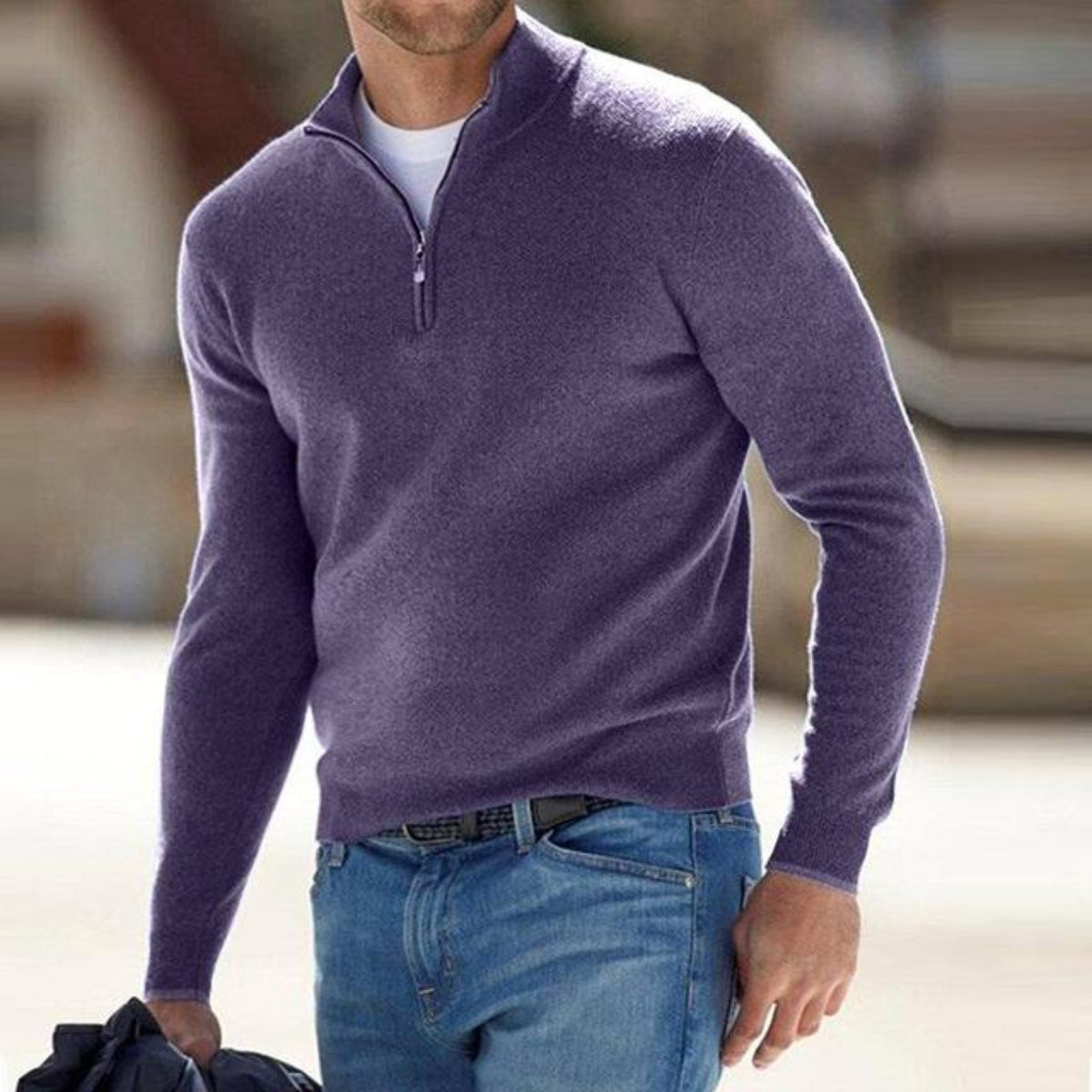 Men’s Merino Wool V-Neck Sweater