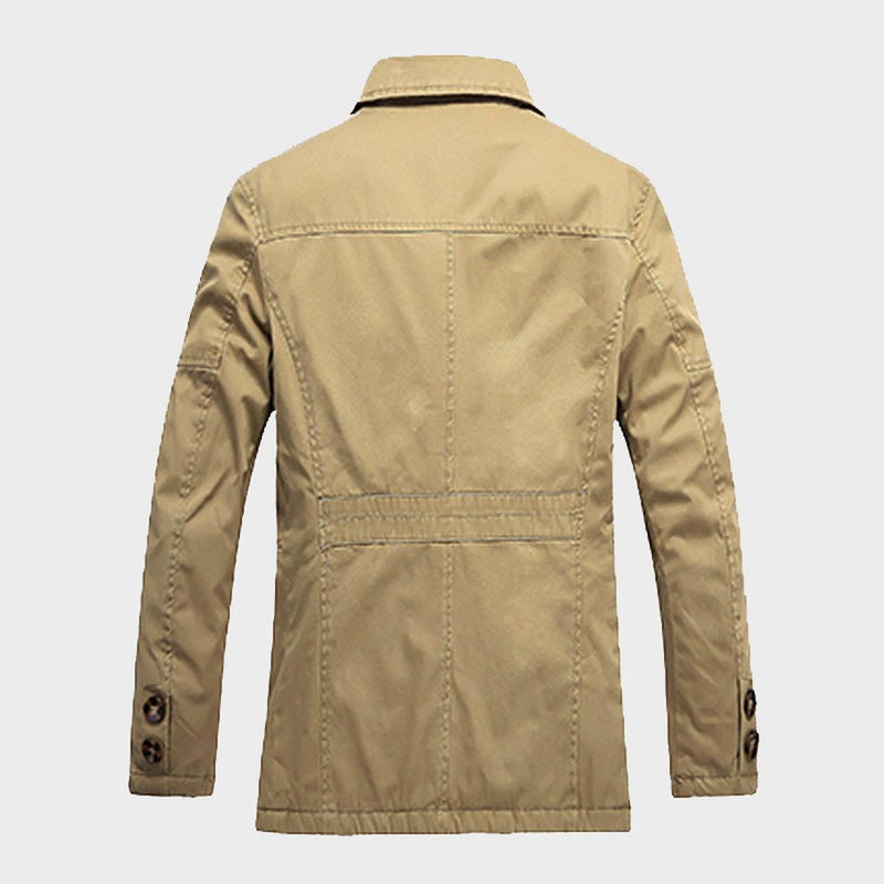 Men&#39;s Mid-Length Fleece-Lined Jacket With Flap Pockets