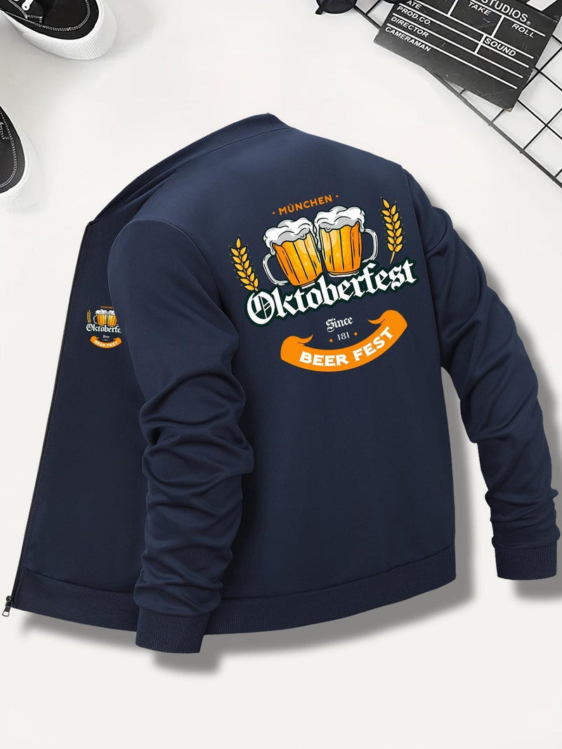 Men&#39;s Oktoberfest Bomber Jacket With Beer Print