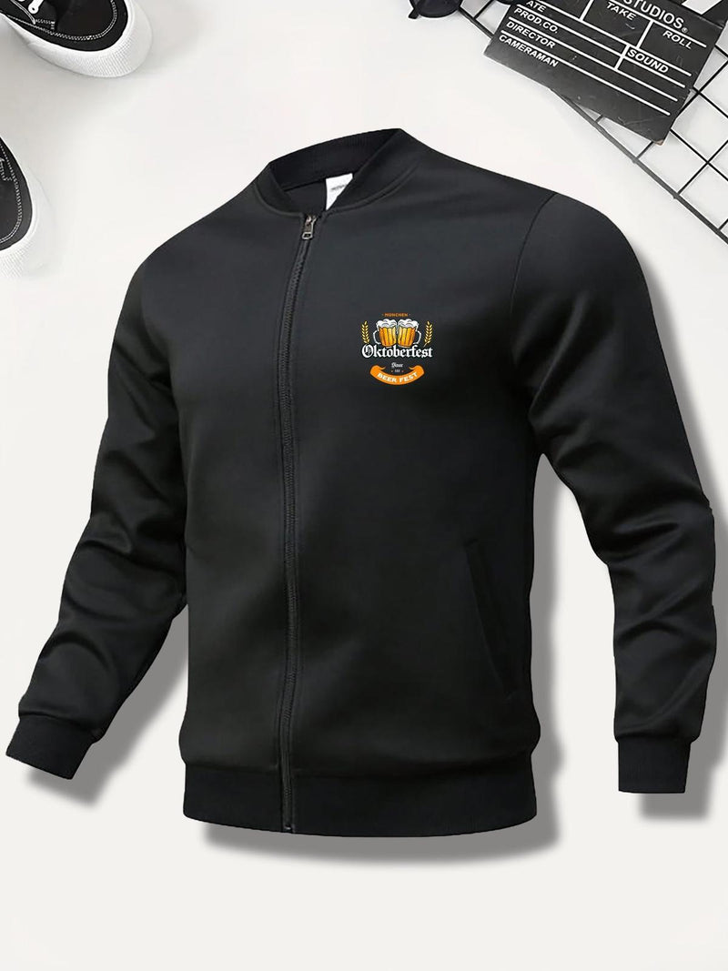 Men&#39;s Oktoberfest Bomber Jacket With Beer Print
