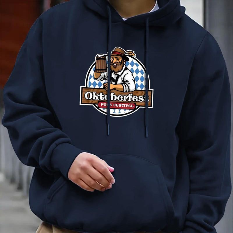 Men&#39;s Oktoberfest Hoodie With Kangaroo Pocket And Relaxed Fit