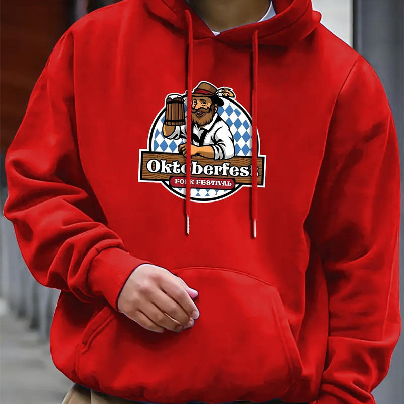 Men&#39;s Oktoberfest Hoodie With Kangaroo Pocket And Relaxed Fit