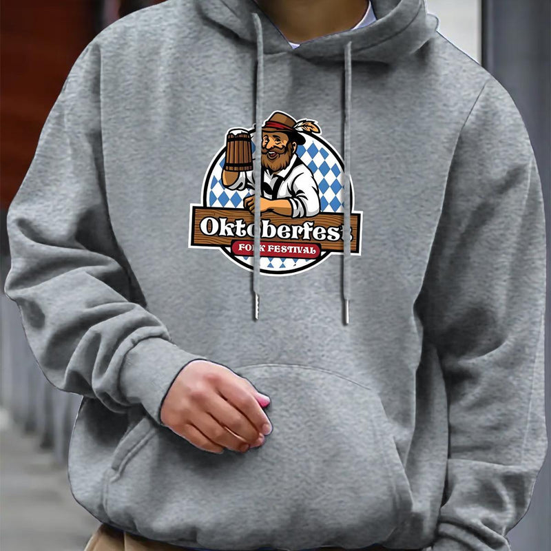 Men&#39;s Oktoberfest Hoodie With Kangaroo Pocket And Relaxed Fit