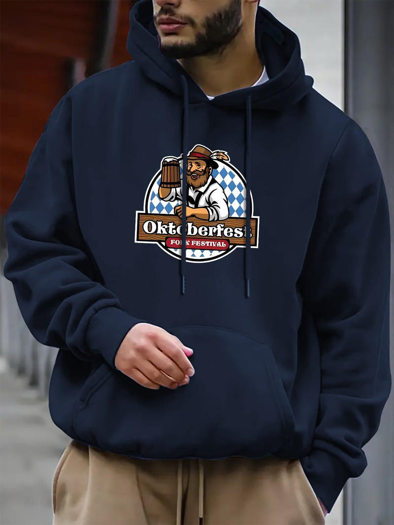 Men&#39;s Oktoberfest Hoodie With Kangaroo Pocket And Relaxed Fit