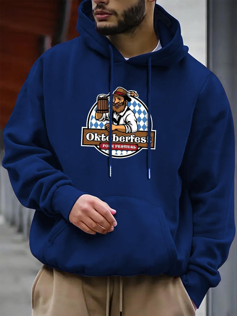 Men&#39;s Oktoberfest Hoodie With Kangaroo Pocket And Relaxed Fit