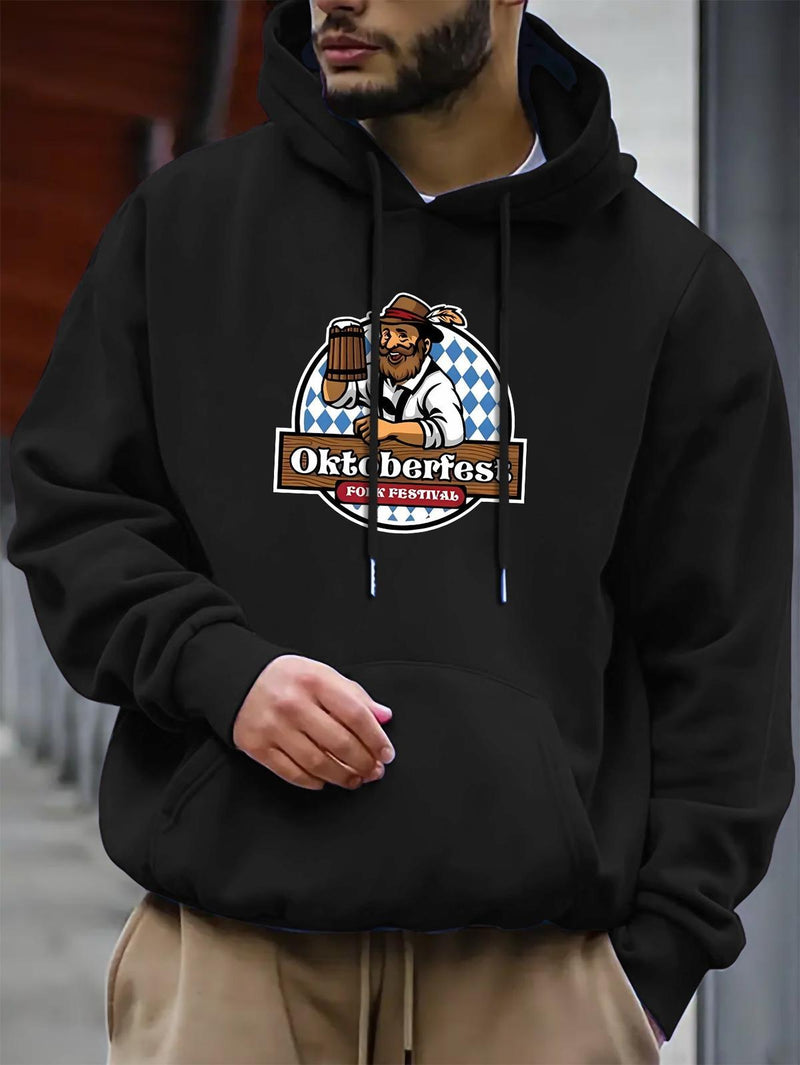 Men&#39;s Oktoberfest Hoodie With Kangaroo Pocket And Relaxed Fit
