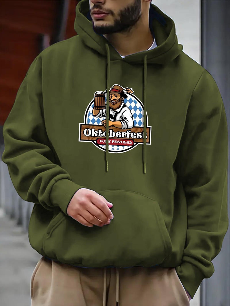 Men&#39;s Oktoberfest Hoodie With Kangaroo Pocket And Relaxed Fit