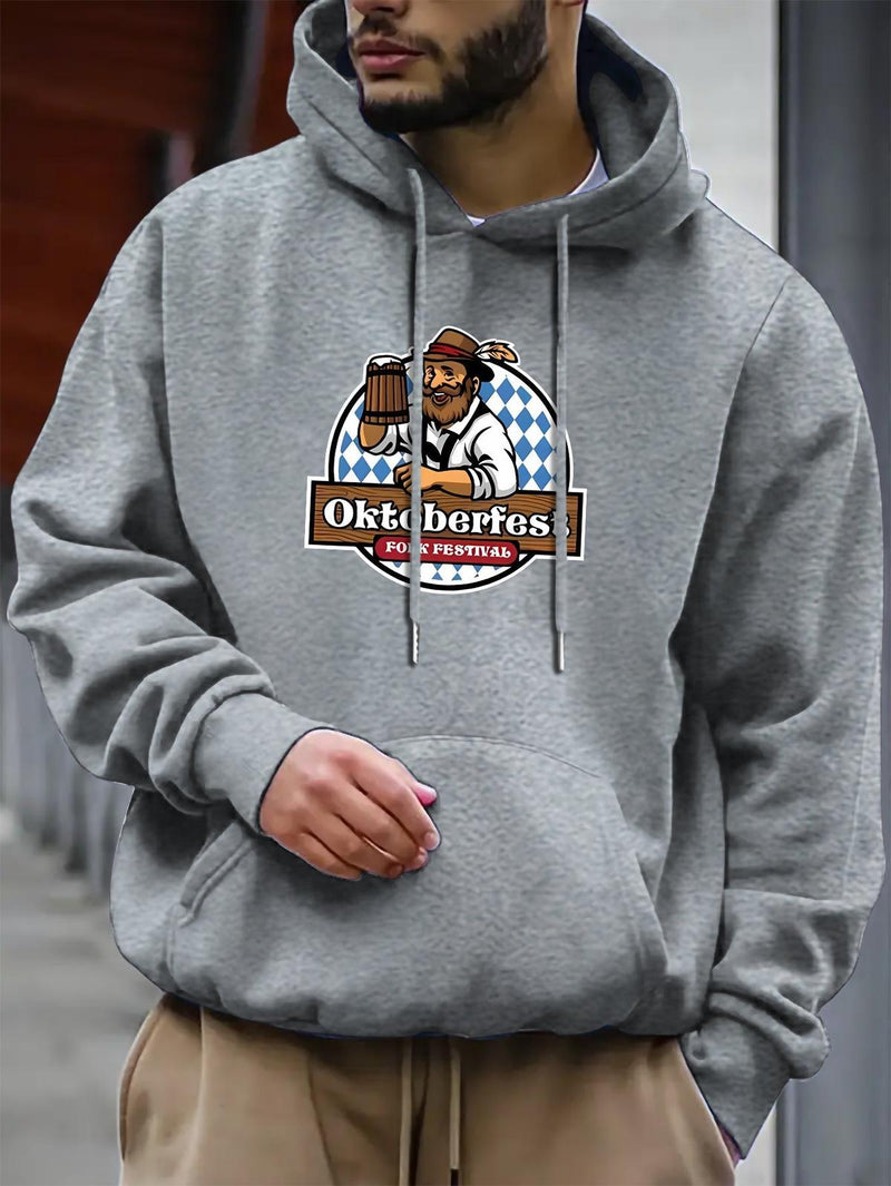 Men&#39;s Oktoberfest Hoodie With Kangaroo Pocket And Relaxed Fit