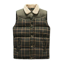 Men&#39;s Outdoor Bodywarmer Gilet With Check Pattern And Stand-Up Collar