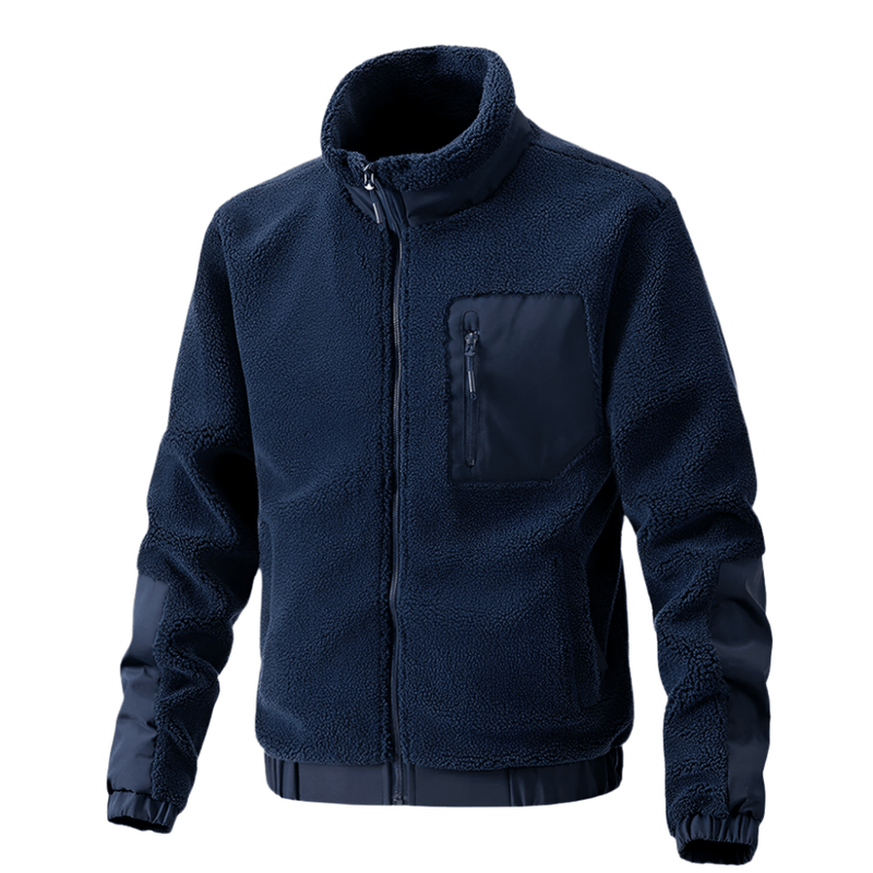 Men&#39;s Outdoor Fleece Jacket With Zipper And Reinforced Details
