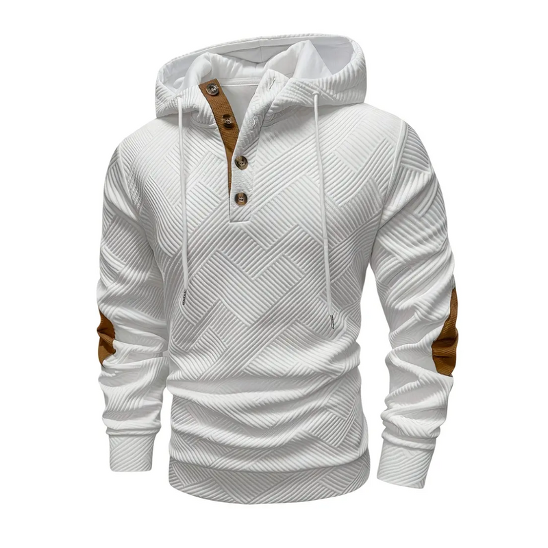 Men&#39;s Outdoor Hoodie With Comfort-Stretch And Half Button Placket