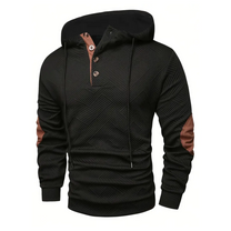 Men&#39;s Outdoor Hoodie With Comfort-Stretch And Half Button Placket