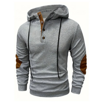 Men&#39;s Outdoor Hoodie With Comfort-Stretch And Half Button Placket