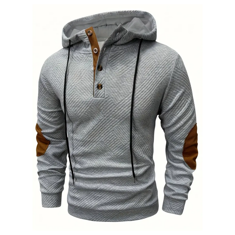 Men&#39;s Outdoor Hoodie With Comfort-Stretch And Half Button Placket
