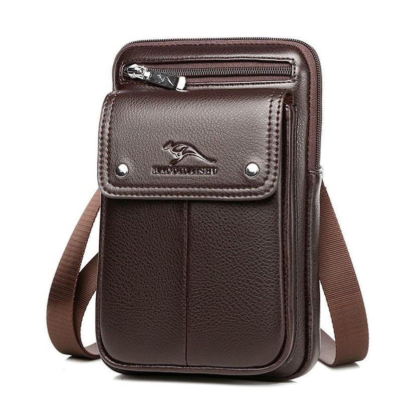 Men&#39;s PU Leather Crossbody Bag With Adjustable Strap - 2 For 1 Offer