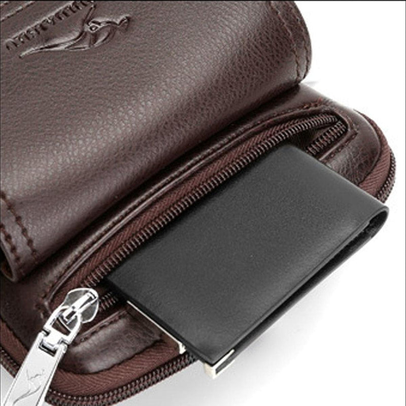 Men&#39;s PU Leather Crossbody Bag With Adjustable Strap - 2 For 1 Offer
