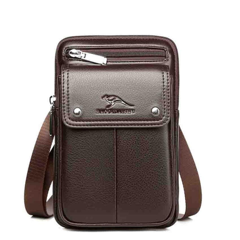Men&#39;s PU Leather Crossbody Bag With Adjustable Strap - 2 For 1 Offer