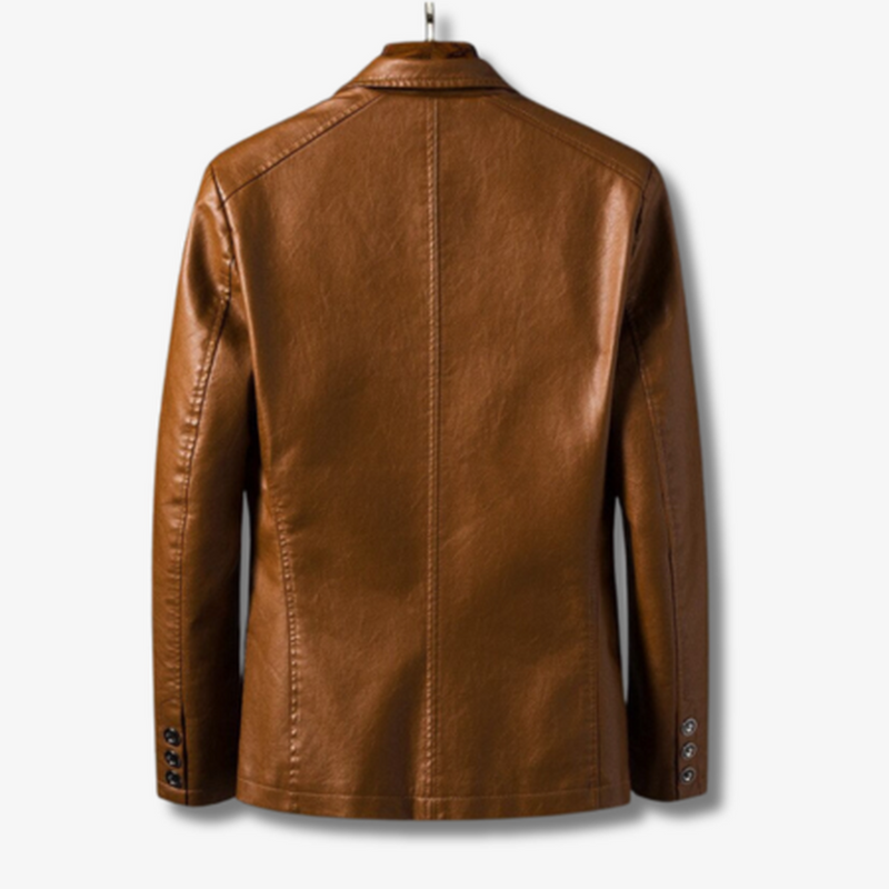 Men&#39;s PU Leather Stand Collar Jacket