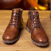 Men&#39;s PU Leather Zipper Dress Boots