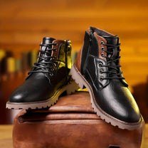 Men&#39;s PU Leather Zipper Dress Boots