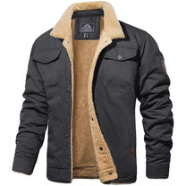 Men&#39;s Pilot Style Jacket With Faux-Fur Lining In Deep Olive Green