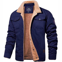 Men&#39;s Pilot Style Jacket With Faux-Fur Lining In Deep Olive Green