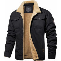 Men&#39;s Pilot Style Jacket With Faux-Fur Lining In Deep Olive Green