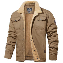 Men&#39;s Pilot Style Jacket With Faux-Fur Lining In Deep Olive Green
