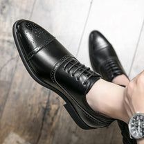 Men&#39;s Polished Leather Brogue Oxford Shoes