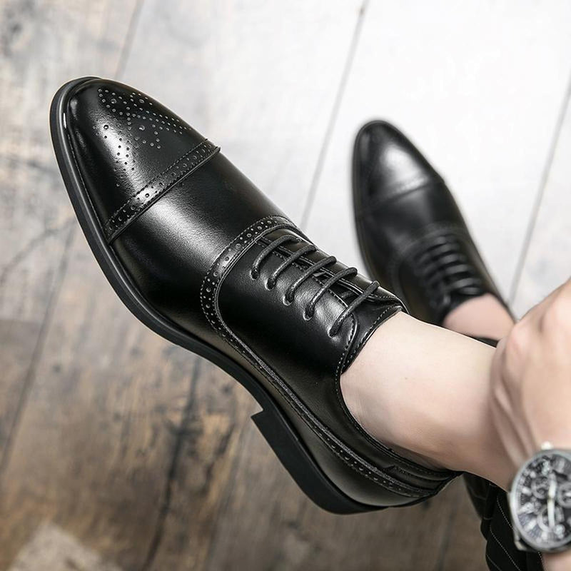 Men&#39;s Polished Leather Brogue Oxford Shoes