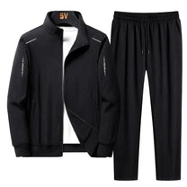 Men&#39;s Polyester Tracksuit With Zip Jacket And Elastic Waist Pants