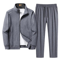 Men&#39;s Polyester Tracksuit With Zip Jacket And Elastic Waist Pants