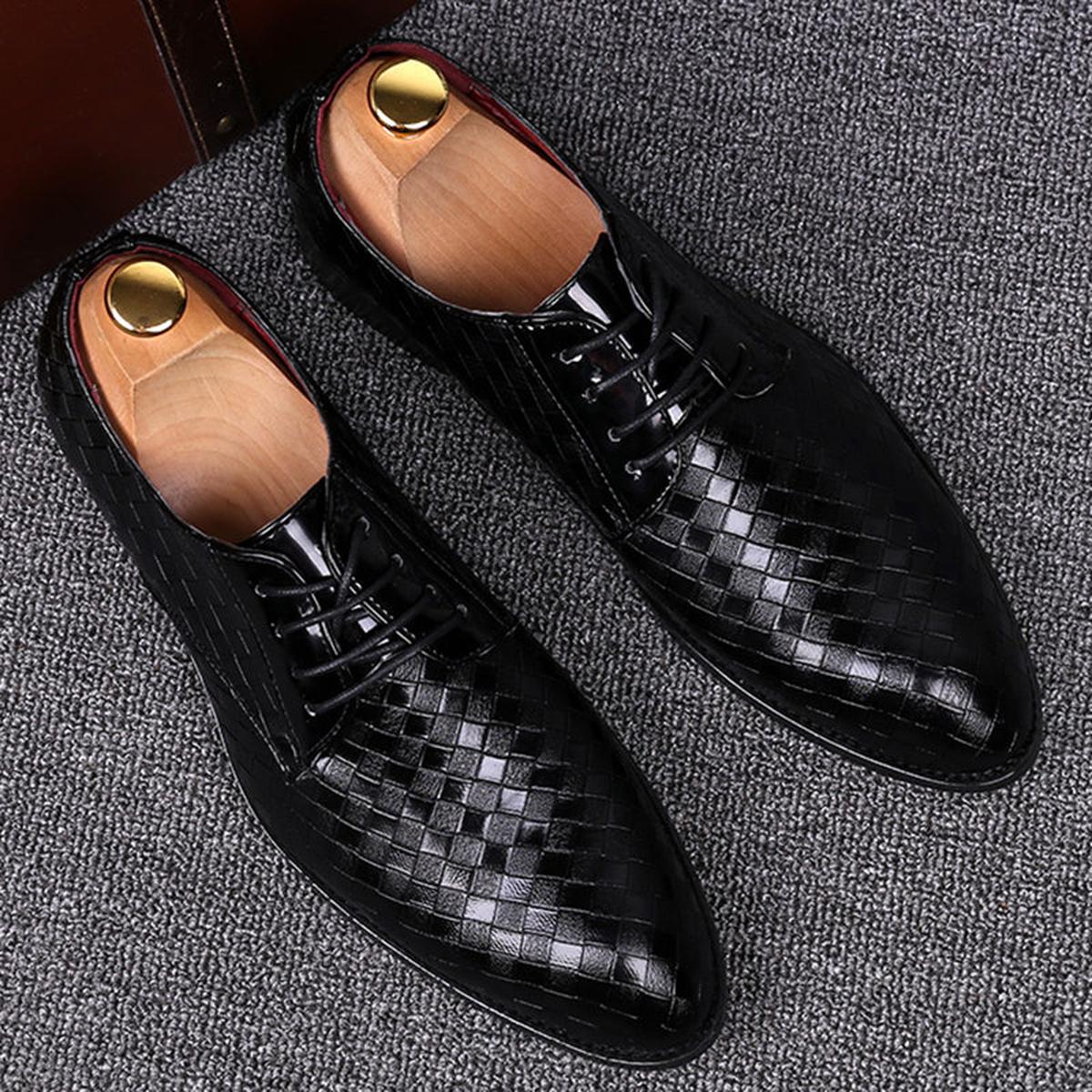 Men&#39;s Premium Leather Lace-Up Dress Shoes