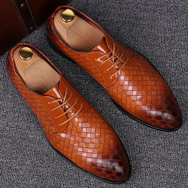 Men&#39;s Premium Leather Lace-Up Dress Shoes