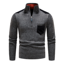 Men&#39;s Pullover With Edge-Zipper-Neck And Long Sleeves