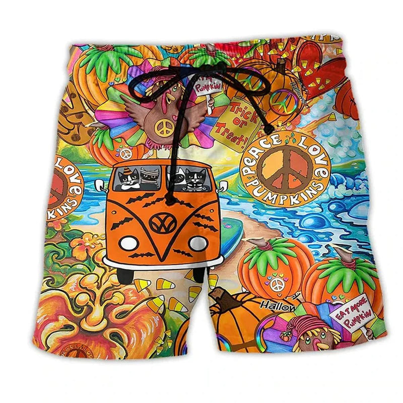 Men&#39;s Quick-Dry Graffiti Print Swim Shorts