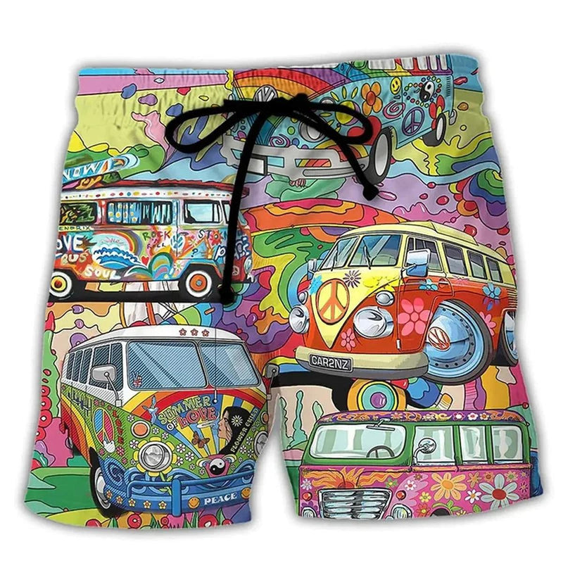 Men&#39;s Quick-Dry Graffiti Print Swim Shorts