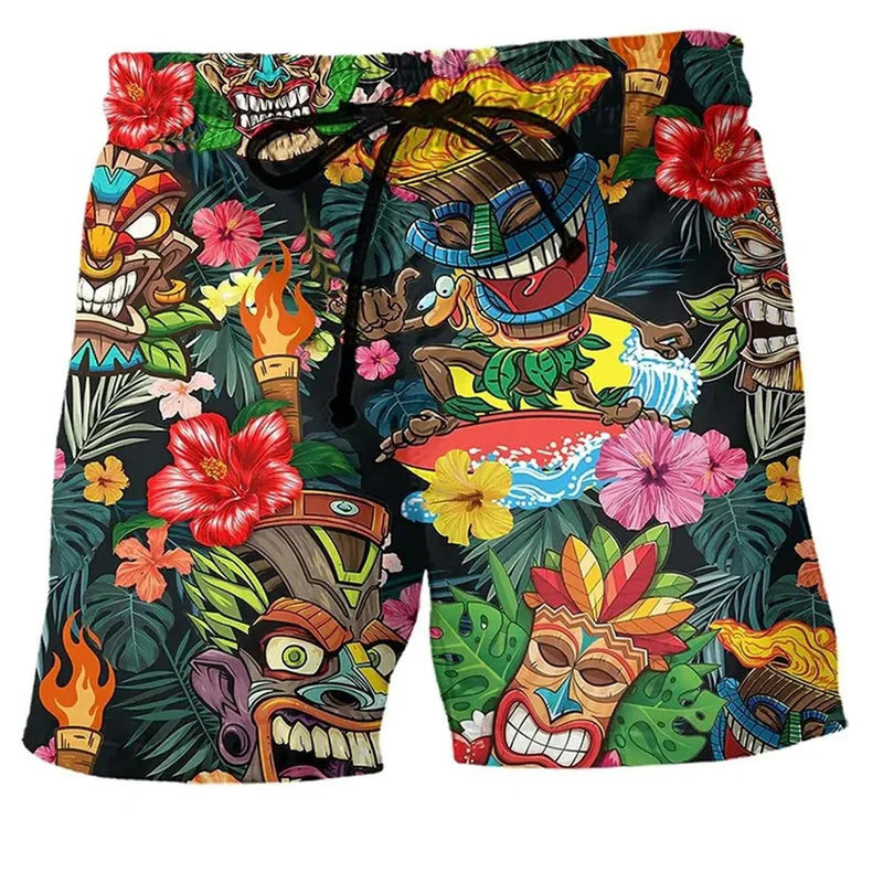 Men&#39;s Quick-Dry Graffiti Print Swim Shorts