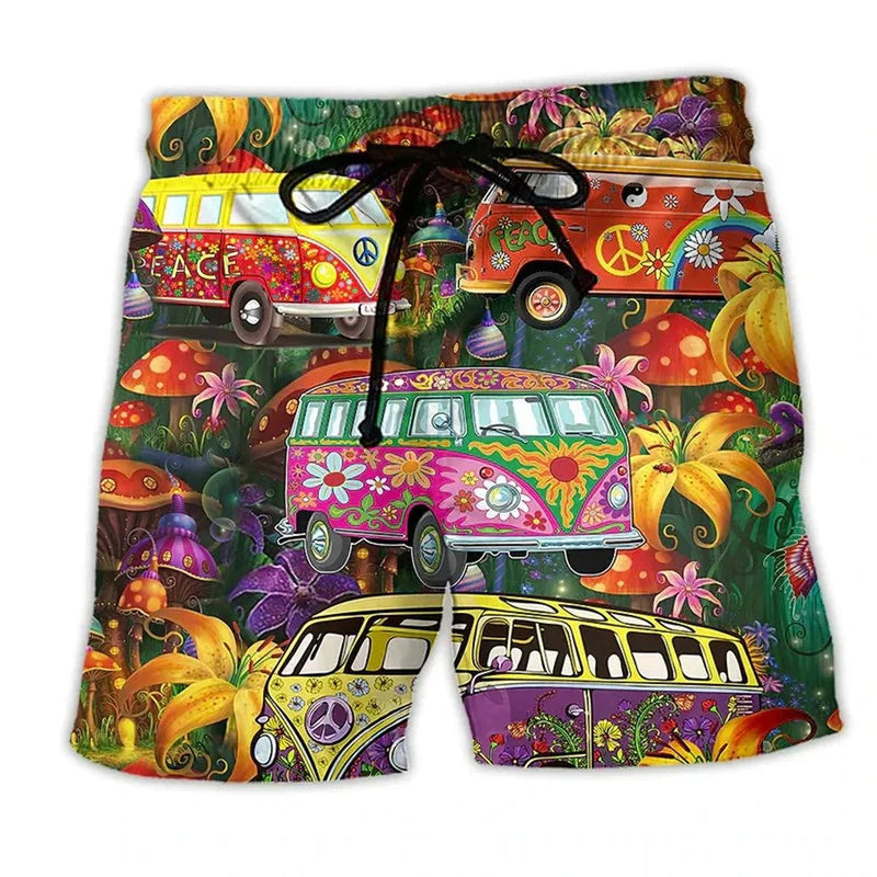 Men&#39;s Quick-Dry Graffiti Print Swim Shorts
