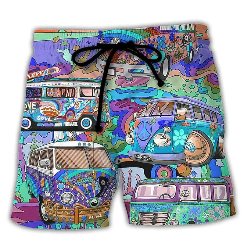 Men&#39;s Quick-Dry Graffiti Print Swim Shorts