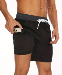 Men&#39;s Quick-Dry Swim Shorts With Stretch And Phone Pocket