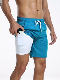 Men&#39;s Quick-Dry Swim Shorts With Stretch And Phone Pocket