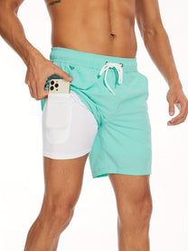 Men&#39;s Quick-Dry Swim Shorts With Stretch And Phone Pocket