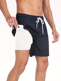 Men&#39;s Quick-Dry Swim Shorts With Stretch And Phone Pocket
