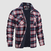 Men&#39;s Quilted Lined Flannel Jacket in Classic Check Pattern