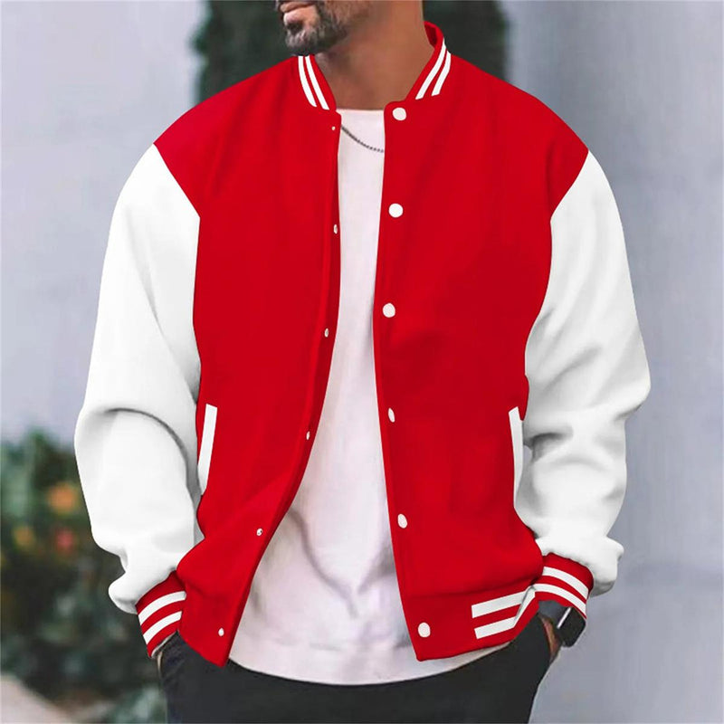 Men&#39;s Regular Fit Bomber Jacket With Contrast Sleeves