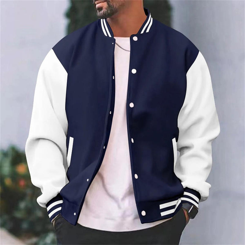 Men&#39;s Regular Fit Bomber Jacket With Contrast Sleeves